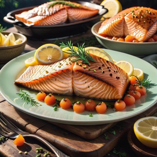 Ilość kalorii w porcji łososia pieczonego