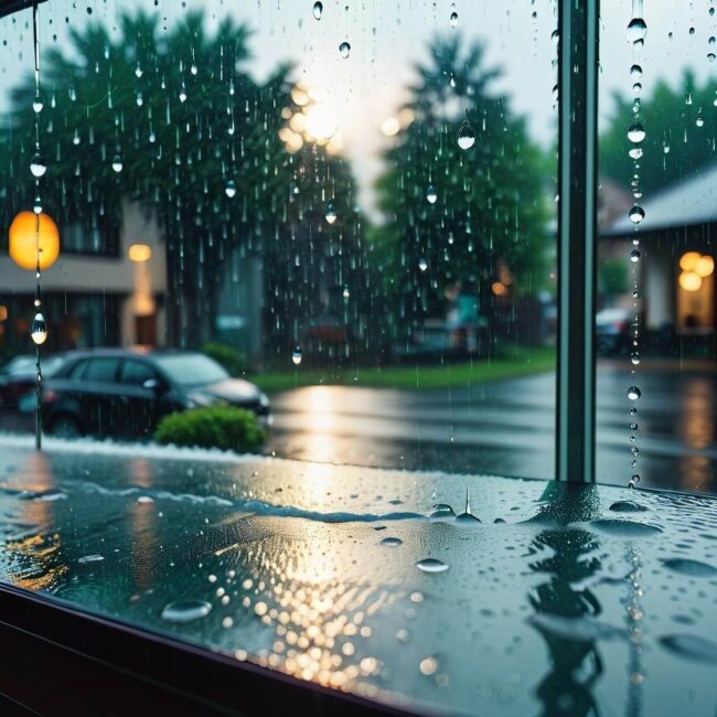 Klimatyczne skutki deszczu na szybach