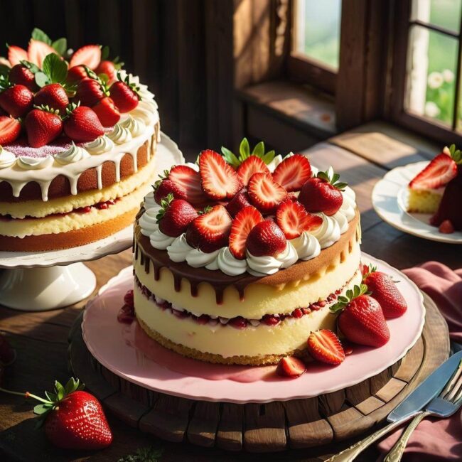 Przepis na ciasto z rabarbarem i truskawkami z kruszonką