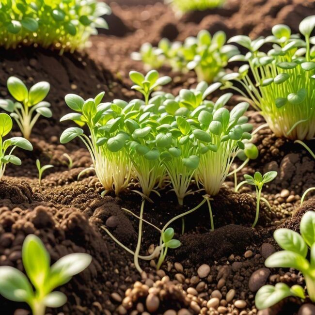 Przykładowe rozstawienie nasion rzeżuchy