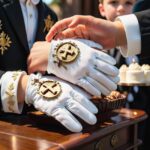 Rękawiczki z perłami dla chłopca na komunię