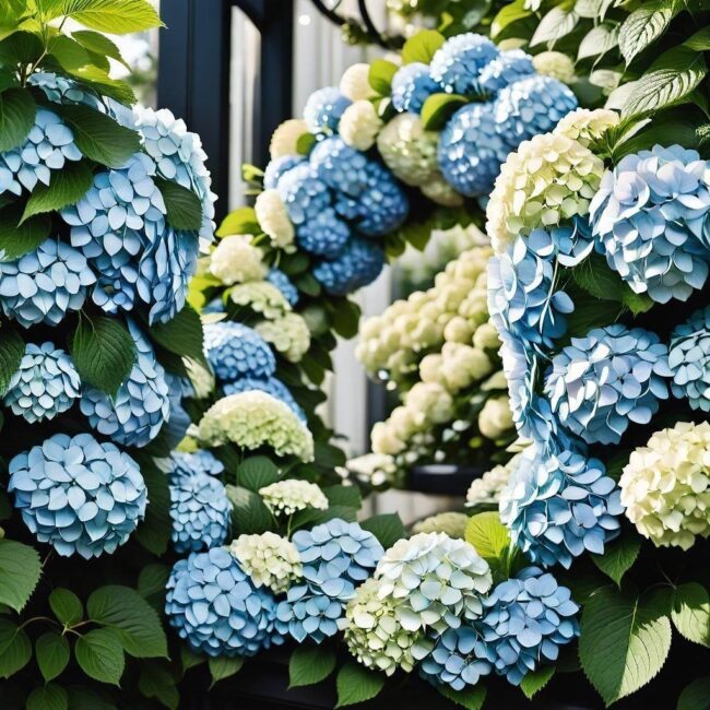 Wianek z hortensji na Wszystkich Świętych