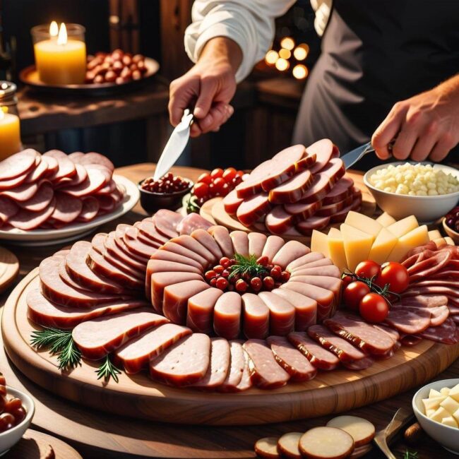 Zdjęcia aranżacji wędlin na imprezę